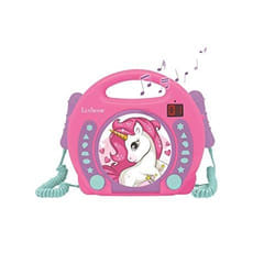 Lecteur CD portable avec 2 microphones coloris Licorne
