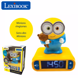 Réveil avec Veilleuse en 3D design Les Minions