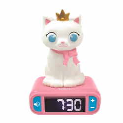Réveil avec Veilleuse Lumineuse Chat en 3D