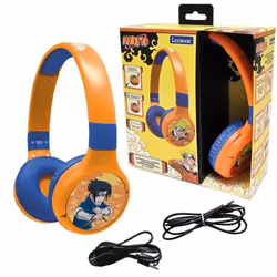 Casque 2 en 1 Bluetooth et Filaie confortable et pliable avec limitation de son Naruto