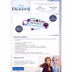 Lexibook Piano électronique pour enfants La Reine des Neiges avec effets lumineux - Vue supplémentaire 2