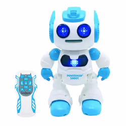 Powerman® Shoot Robot Programmable avec Dance, Musique, démo – Télécommande et disques en mousse inclus.