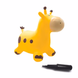 Girafe sauteuse gonflable jaune