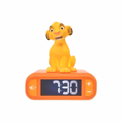 Lexibook - Réveil veilleuse digital Simba - 3D lumineux et sonore - Jaune - Enfant