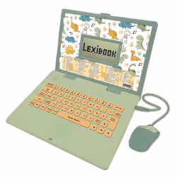 Ordinateur éducatif bilingue dinosaure avec 124 activités (EN/FR)