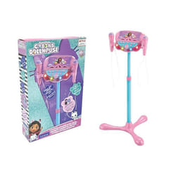 Microphone Gabby et la maison magique sur pied ajustable lumineux avec enceinte 2 Micros et Effets vocaux Enceinte Bluetooth