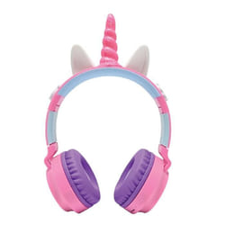 Casque lumineux pliable Bluetooth et filaire Licorne avec limitation du volume