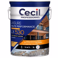 Lasure haute performance LX530 5L CECIL PROFESSIONNEL - Haute performance : spécialement étudiée pour décorer et protéger tou ...