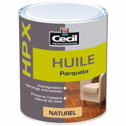Huile pour parquets CECIL HPX, protégez vos parquets avec huile à base d'huiles naturelles. Conditionnement : 2,5 Litres Exis ...