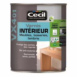 Vernis CECIL VX401 intérieur - Bidon de 1L DÉFINITION - DESTINATION Vernis de qualité ébénisterie recommandé pour la décorati ...