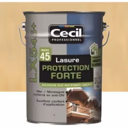 La Lasure Protection Forte CECIL LX545+ Incolore est une Lasure bois qui décore et protége les bois extérieurs fortement expo ...