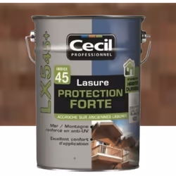 La Lasure Protection Forte CECIL LX545+ Noyer est une Lasure bois qui décore et protége les bois extérieurs fortement exposés ...