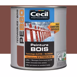 La Peinture Bois Cécil Professionnel PEB60 Rouge Pays Basque est une peinture de finition glycéro (Alkyde/Siloxane) pour la p ...