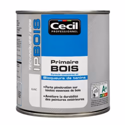 L'Impression (Primaire) Bois Cécil Professionnel IP BOIS Blanc est spécifiquement formulée pour pénétrer le bois en profondeu ...