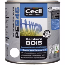De haute Performance, la peinture Bois Cécil Professionnel PEB45 blanc de finition extérieure d'aspect SATIN protège et décor ...