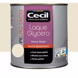 La Peinture laque CÉCIL PELAQ DECO Satin Fleur de coton est une peinture de finition glycéro à base de résine alkyde, idéale ...