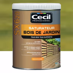 Le Saturateur Bois de jardin CECIL SX620 Vert autoclave est un saturateur tous bois de jardin pour application sur brises-vue ...