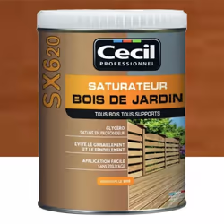 Le Saturateur Bois de jardin CECIL SX620 Teck est un saturateur tous bois de jardin pour application sur brises-vue, pergolas ...