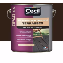 Le Saturateur Terrasses Cécil OPAQ SX Wengé est un saturateur qui permet de masquer les défauts du bois et d'uniformiser son ...