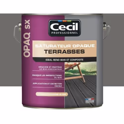 Le Saturateur Terrasses Cécil OPAQ SX Bois grisé est un saturateur qui permet de masquer les défauts du bois et d'uniformiser ...