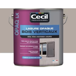 La Lasure opaque Cécil OPAQ LX Granit est une lasure opaque destinée à protéger et opacifier tous les bois verticaux intérieu ...