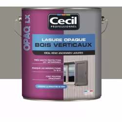 La Lasure opaque Cécil OPAQ LX Titane est une lasure opaque destinée à protéger et opacifier tous les bois verticaux intérieu ...