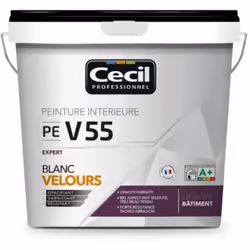 La Peinture velours CÉCIL PE V55 Blanc est un blanc intérieur finition velours idéal pour allier finition parfaite et résista ...