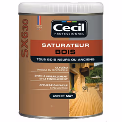 Saturateur pour bois de jardin CECIL SX630 pour tous bois, tous supports à l'extérieur. Produit prêt à l'emploi, Glycéro, Sat ...