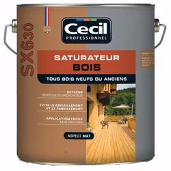 Saturateur pour bois de jardin CECIL SX630 pour tous bois, tous supports à l'extérieur. Produit prêt à l'emploi, Glycéro, Sat ...
