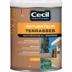 Saturateur pour terrasse bois CECIL SX735 (nouveau produit, remplace le SX725 de Cecil) Formule Biosourcée Protection haute d ...