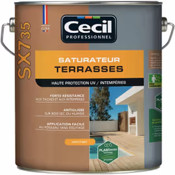 Saturateur pour terrasse bois CECIL SX735 (nouveau produit, remplace le SX725 de Cecil) Protection haute durabilité - Forte r ...
