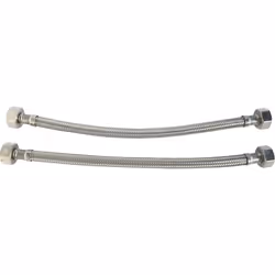 SOMATHERM FOR YOU - Lot de 2 Flexibles sanitaires raccordement droit écrou tournant Femelle 15/21 (1/2') - droit écrou tourna ...