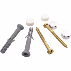 SOMATHERM FOR YOU - Lot de 2 fixations pour cuvette de WC 8x60mm avec caches pour une finition esthétique blanc ou chromé A P ...
