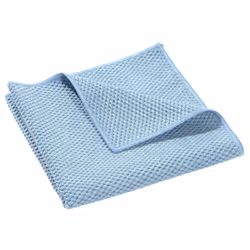 Lavettes 85 % polyester, 15 % polyamide. Lavable jusqu’à 500 cycles à 60°. Dimensions : 40 x 38 cm. Poids : 300 g/m².