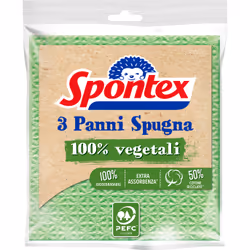 Spontex 3384122000900, Cellulose, PP cotton, Multicolore, Lavage en machine, 40 °C, PECF, 180 mm