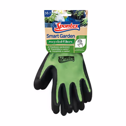 Spontex Smart Garden, Gants de jardin, Noir, Vert, M, SML, Adulte, Adulte