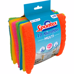 Spontex 3384127002374, Microfibre, Multicolore, Lavage en machine, 300 mm, 300 mm, 10 pièce(s)