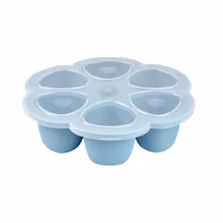 BEABA Silikonbehälter 6x90 ml, contenant, Bleu, Silicium, 90 ml, Couvercle amovible
