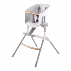 BEABA UP &amp; DOWN, Chaise haute multifonctionnelle, Siège rigide, Gris, Blanc, Monochromatique, 5 points, Plastique, Tissu