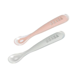 BEABA 913469 cuillère Silicone Gris, Rose 2 pièce(s)