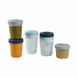 BEABA SET 2ÈME ÂGE 8 PORTIONS CLIP, Lavable au lave-vaisselle, Adapté au congélateur, Adapté au four à micro-ondes