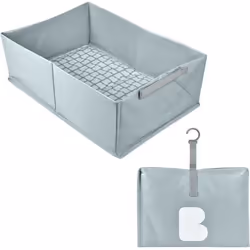 BÉABA - Baignoire Pliable bébé Dès la Naissance - Ultra Compacte - Baignoire Pop Up Cameleo Bleu