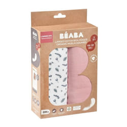 BEABA, Boite 2 LANGES 120cm -  Vieux Rose / Campagne Florale
