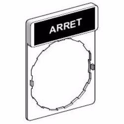 schneider harmony xb4 et xb5 - zby2104 - porte étiquette - standard - 30 x 40 mm - avec etiquette 8 x 27 mm - marquage arret  ...
