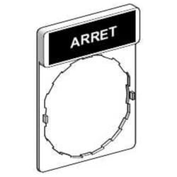 porte étiquette - standard - 30 x 40 - etiquette 8 x 27 - arret - schneider zby2104