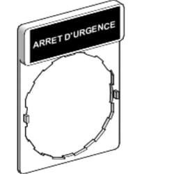 porte étiquette - 30 x 40 - etiquette 8 x 27 - rouge - arret d'urgence - schneider zby2130