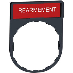Schneider Electric - Zby2123 Schneider Harmony - Porte étiquette Plate 30x40 - Avec étiquette 'rearmement' 8x27