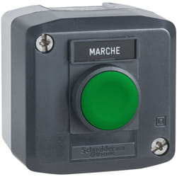 Schneider Electric - Harmony xal - boite 1 bouton poussoir affleur vert Ø22 - 1F - étiquet 'marche'