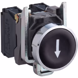 schneider harmony xb4ba3351 : bouton poussoir complet - avec pictogramme " flèche basse "- affleurant - 1 contact no ( à ferm ...