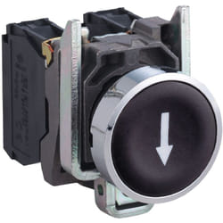 Schneider Electric - bouton poussoir - marquage flèche - affleurant - 1 no - noir - complet - schneider xb4ba3351